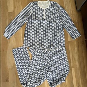 Roller Rabbit Navy and White Elephant Print Pajamas